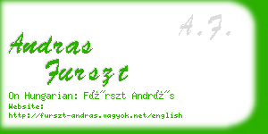 andras furszt business card